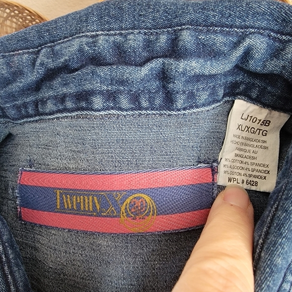 Wrangler 20X Sleeveless Denim Shirt SZ XL - Picture 2 of 6